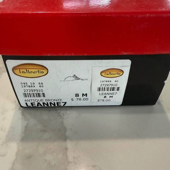 Talbots Leanne Flats Slide Thong Sandals Women’s Size 8M Leather Antique Bronze - Picture 9 of 9